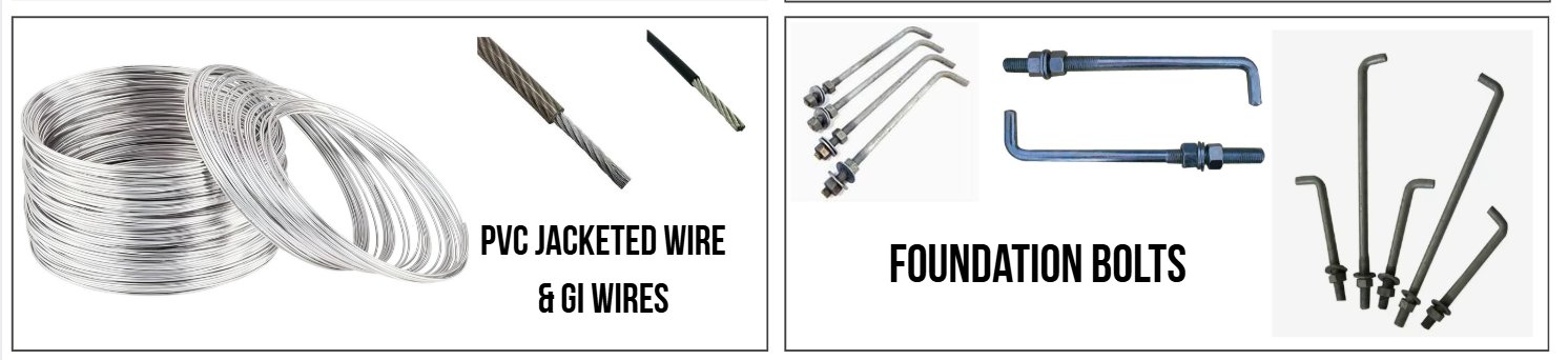 Our Products - PVC Jacketed Wire & GI Wires and Foundation Bolts